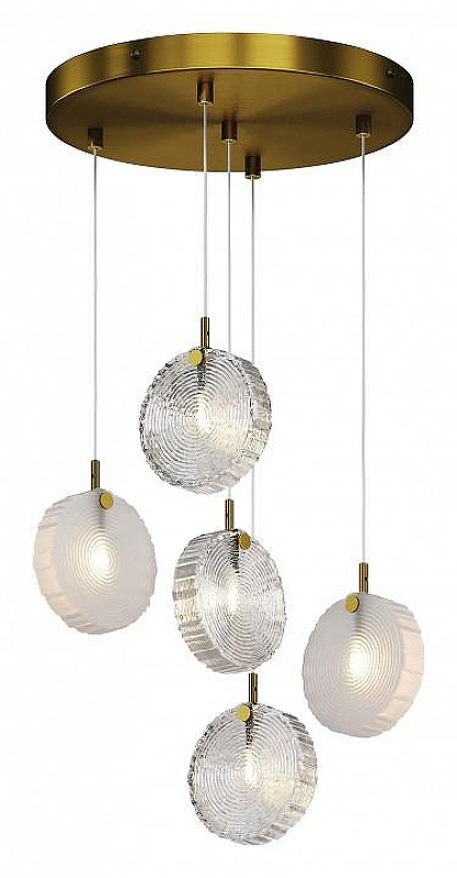 Люстра Maytoni Frozen MOD254PL-05BS цвет плафона/подвески Белый, Прозрачный, цвет арматуры Латунь