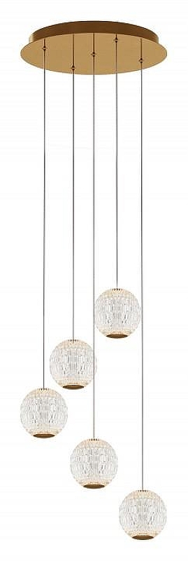 Люстра Maytoni Sapph1re MOD293PL-L30BS3K цвет плафона/подвески Прозрачный, цвет арматуры Латунь