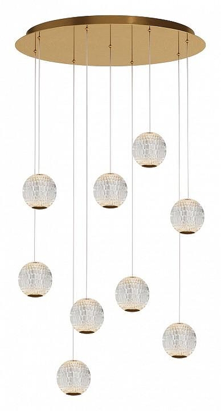 Люстра Maytoni Sapph1re MOD293PL-L56BS3K цвет плафона/подвески Прозрачный, цвет арматуры Латунь