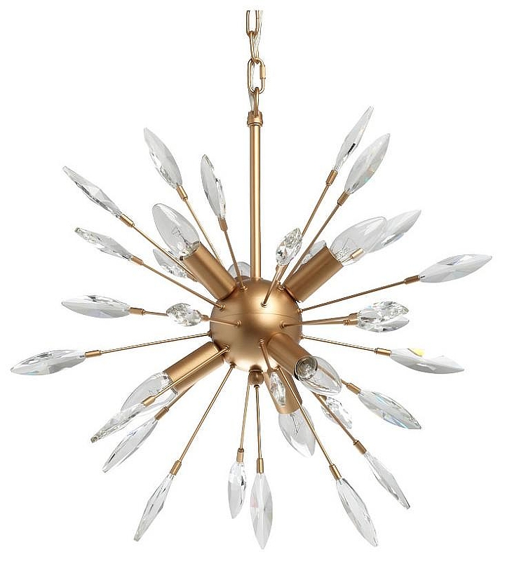 Люстра MW-Light Адриатика 280012006 цвет плафона/подвески Прозрачный, цвет арматуры Латунь