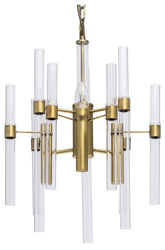 Люстра MW-Light Альгеро 3 285010703 цвет плафона/подвески Прозрачный, цвет арматуры Латунь