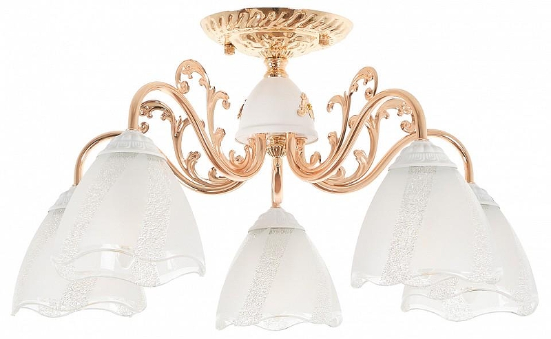 Люстра MyFar Nicole MR1661-5C цвет плафона/подвески Белый, цвет арматуры Белый, Золото