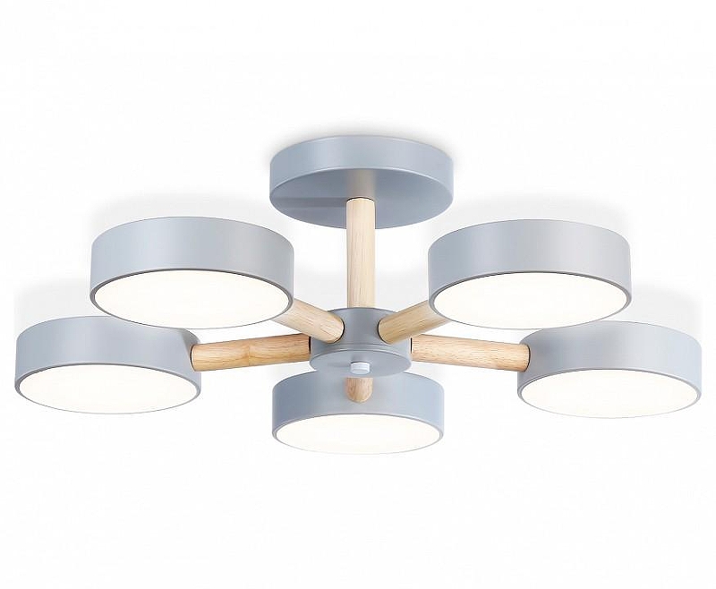 Люстра на штанге Ambrella Light FL FL4826 цвет плафона/подвески Серый, цвет арматуры Коричневый, Серый