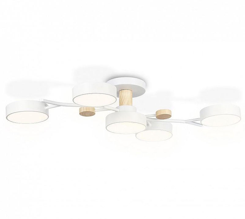 Люстра на штанге Ambrella Light FL FL4834 цвет плафона/подвески Белый, цвет арматуры Белый, Коричневый