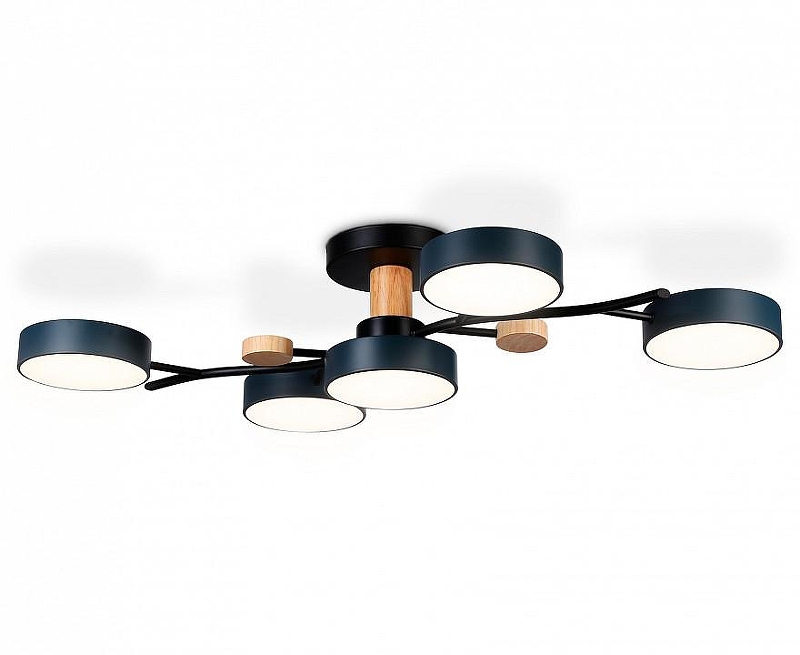 Люстра на штанге Ambrella Light FL FL4835 цвет плафона/подвески Черный, цвет арматуры Коричневый, Черный