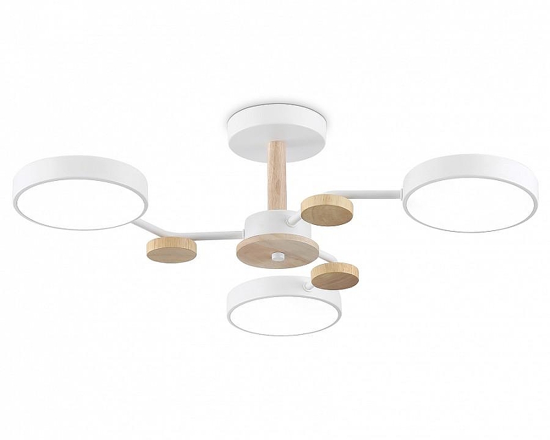 Люстра на штанге Ambrella Light FL FL4855 цвет плафона/подвески Белый, цвет арматуры Белый, Коричневый