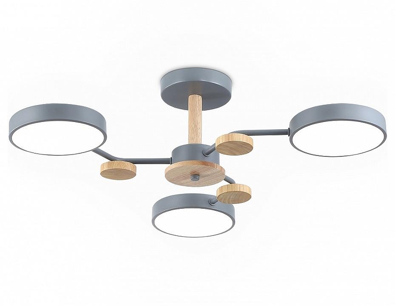 Люстра на штанге Ambrella Light FL FL4856 цвет плафона/подвески Серый, цвет арматуры Коричневый, Серый