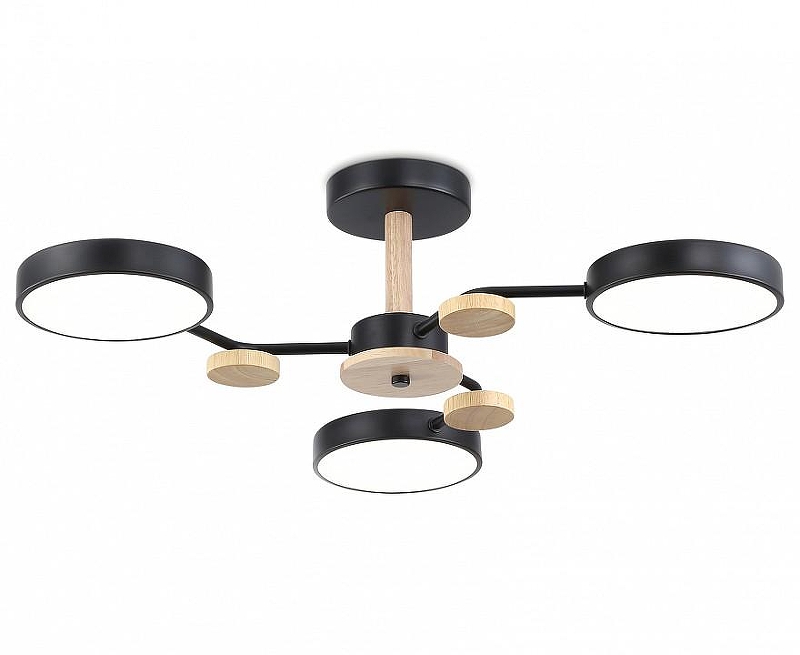 Люстра на штанге Ambrella Light FL FL4857 цвет плафона/подвески Черный, цвет арматуры Коричневый, Черный