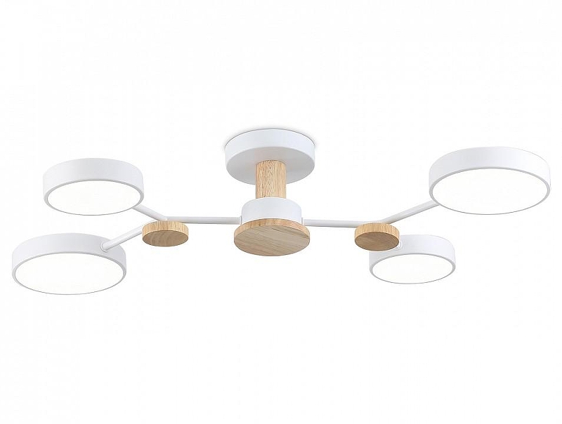 Люстра на штанге Ambrella Light FL FL4858 цвет плафона/подвески Белый, цвет арматуры Белый, Коричневый