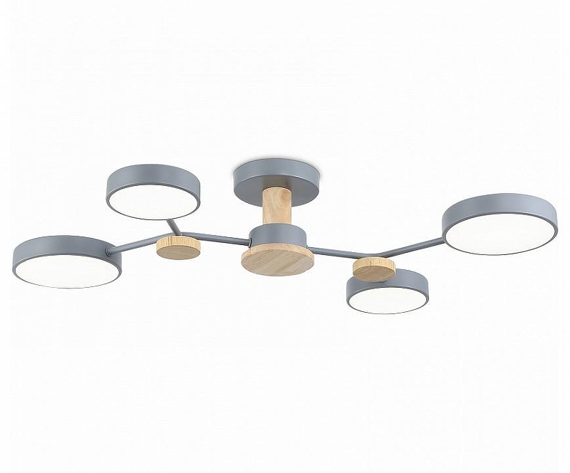 Люстра на штанге Ambrella Light FL FL4859 цвет плафона/подвески Серый, цвет арматуры Коричневый, Серый