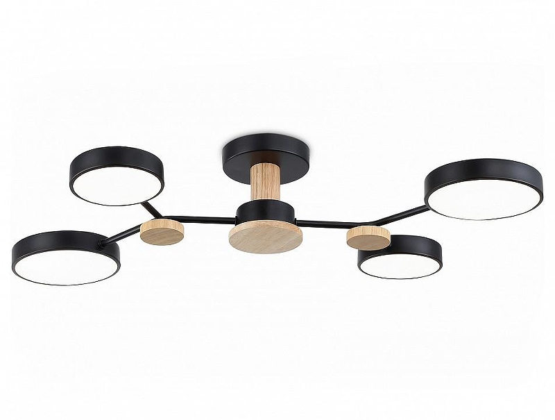 Люстра на штанге Ambrella Light FL FL4860 цвет плафона/подвески Черный, цвет арматуры Коричневый, Черный