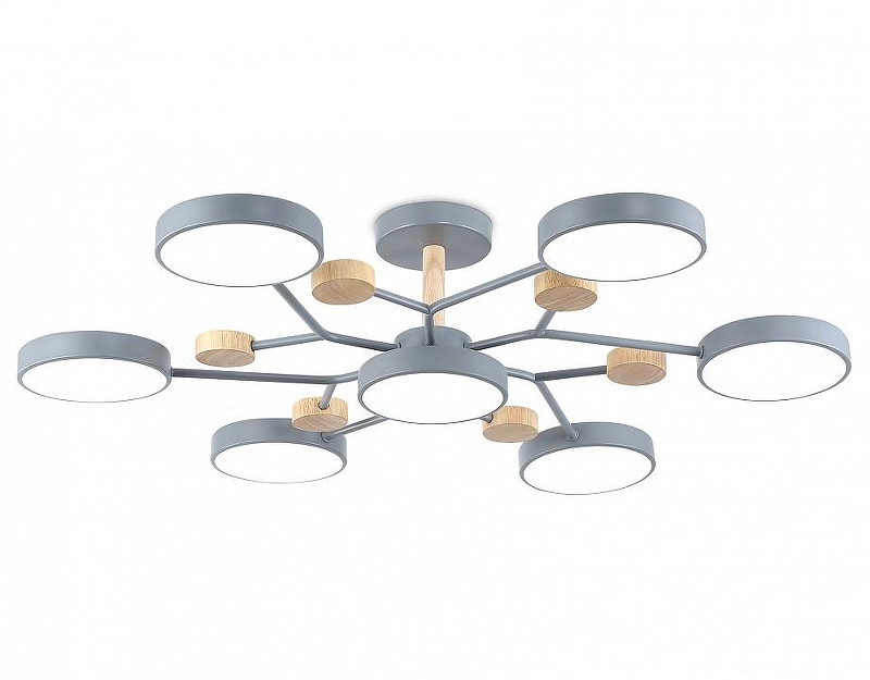 Люстра на штанге Ambrella Light FL FL4865 цвет плафона/подвески Серый, цвет арматуры Коричневый, Серый