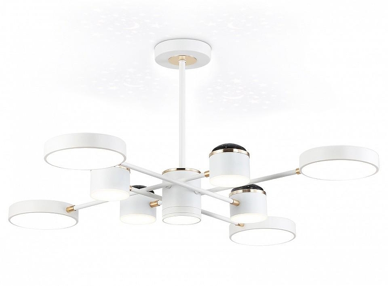 Люстра на штанге Ambrella Light FL FL51627 цвет плафона/подвески Белый, Золото, цвет арматуры Белый, Золото