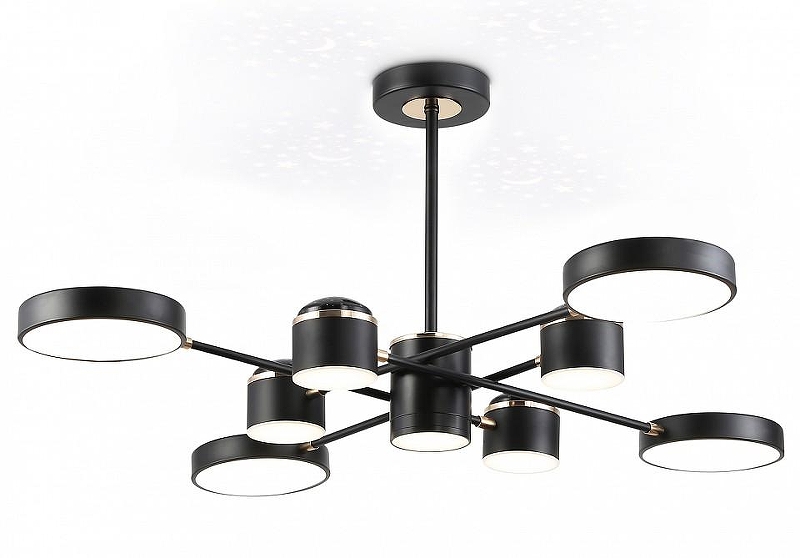 Люстра на штанге Ambrella Light FL FL51629 цвет плафона/подвески Золото, Черный, цвет арматуры Золото, Черный
