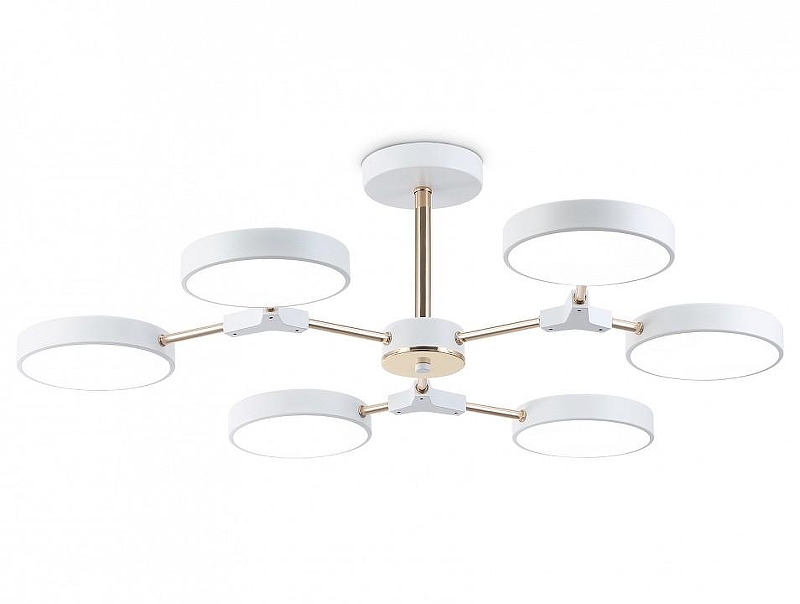 Люстра на штанге Ambrella Light FL FL516333 цвет плафона/подвески Белый, Золото, цвет арматуры Белый, Золото