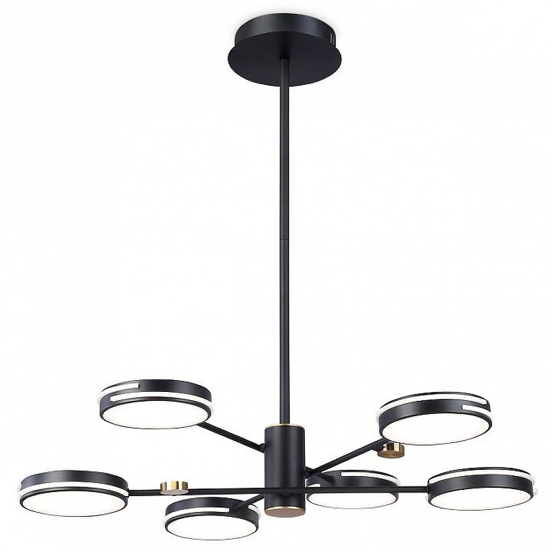 Люстра на штанге Ambrella Light FL FL51639 цвет плафона/подвески Белый, Черный, цвет арматуры Золото, Черный