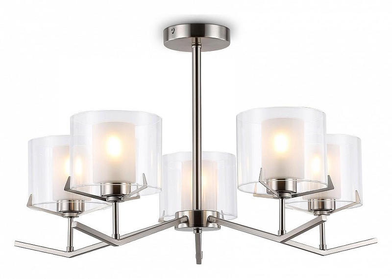 Люстра на штанге Ambrella Light HIGH LIGHT LH57001 цвет плафона/подвески Белый, Прозрачный, цвет арматуры Никель