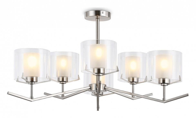 Люстра на штанге Ambrella Light HIGH LIGHT LH57002 цвет плафона/подвески Белый, Прозрачный, цвет арматуры Никель