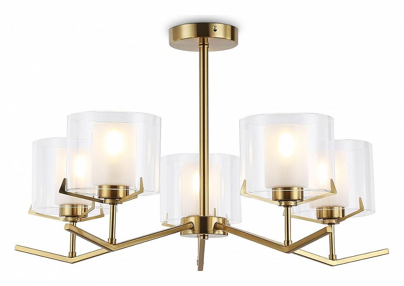 Люстра на штанге Ambrella Light HIGH LIGHT LH57007 цвет плафона/подвески Белый, Прозрачный, цвет арматуры Латунь