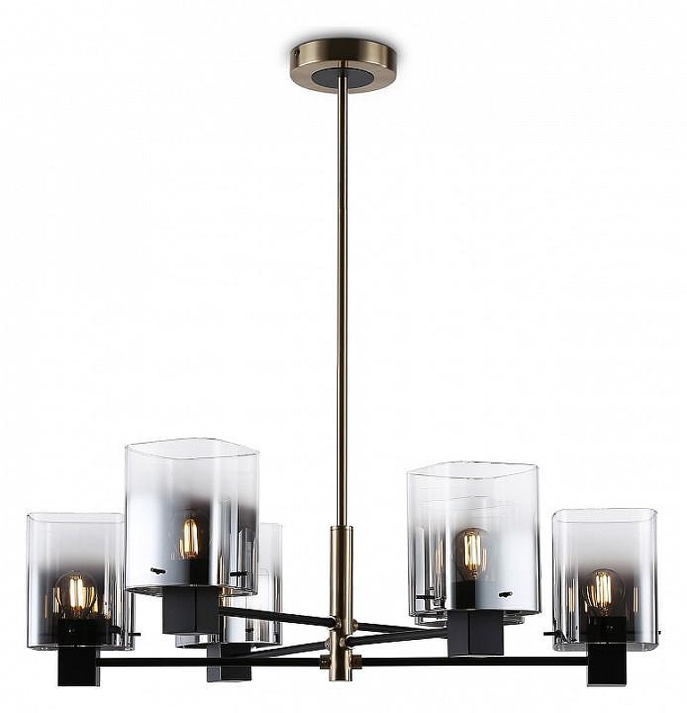 Люстра на штанге Ambrella Light HIGH LIGHT LH57041 цвет плафона/подвески Светло-серый, цвет арматуры Латунь, Черный
