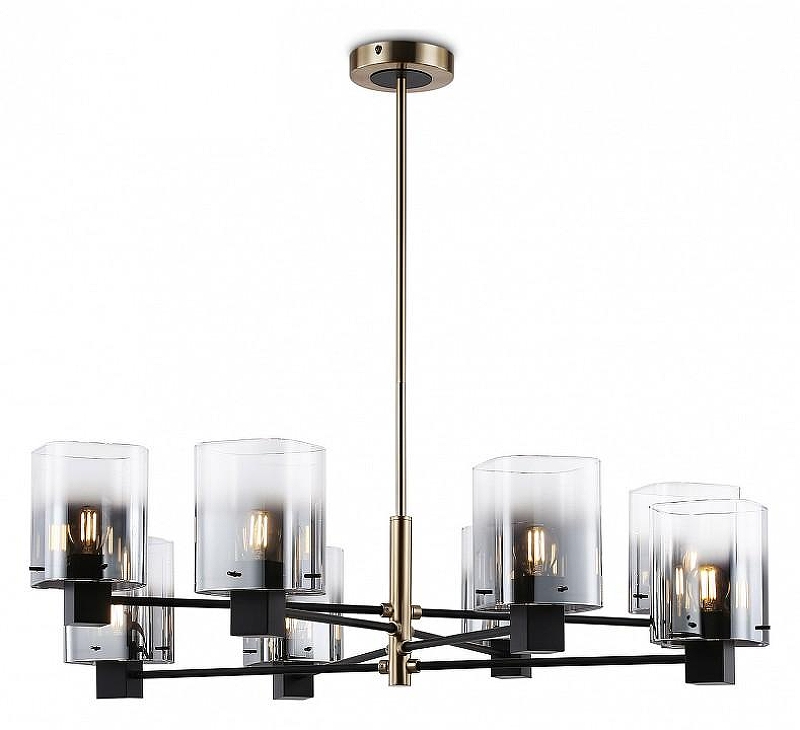Люстра на штанге Ambrella Light HIGH LIGHT LH57043 цвет плафона/подвески Светло-серый, цвет арматуры Латунь, Черный