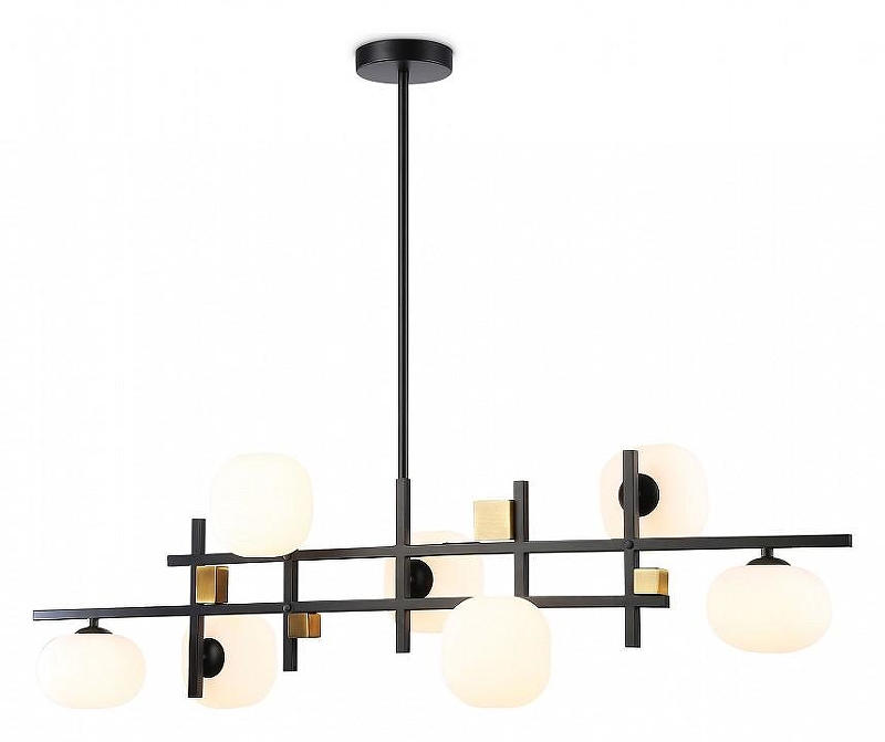 Люстра на штанге Ambrella Light LH LH51017 цвет плафона/подвески Белый, цвет арматуры Латунь, Черный