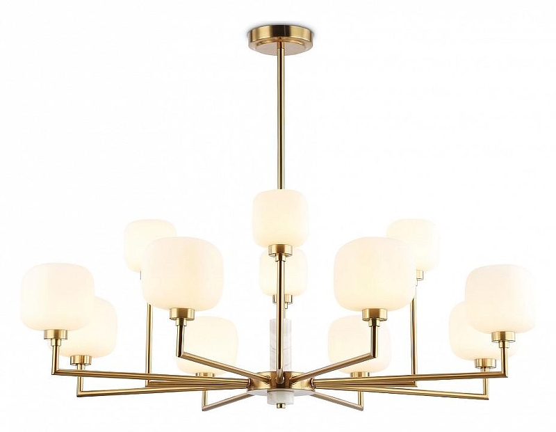 Люстра на штанге Ambrella Light LH LH53019 цвет плафона/подвески Белый, цвет арматуры Латунь