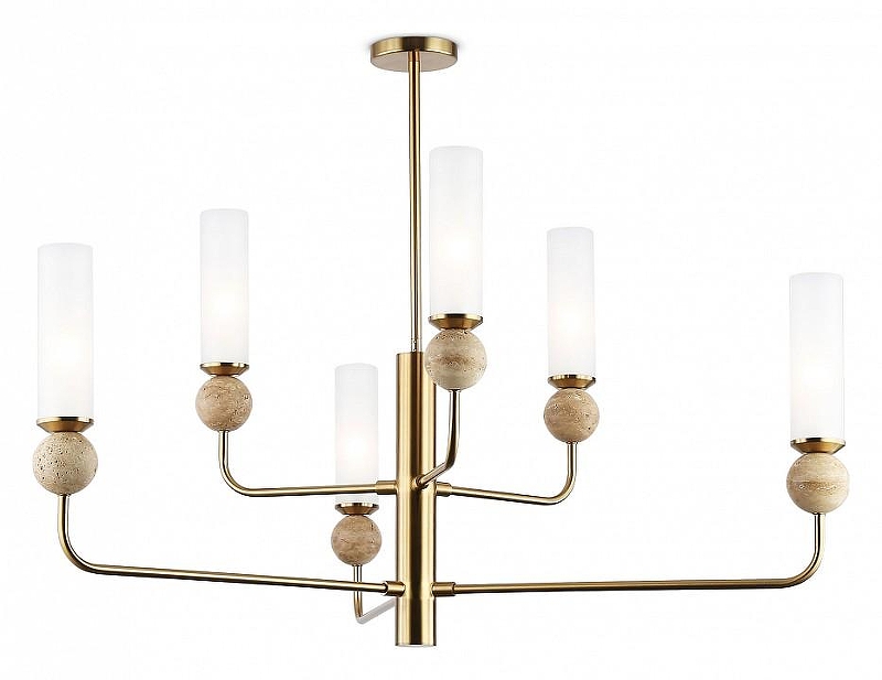 Люстра на штанге Ambrella Light LH LH53251 цвет плафона/подвески Белый, цвет арматуры Латунь