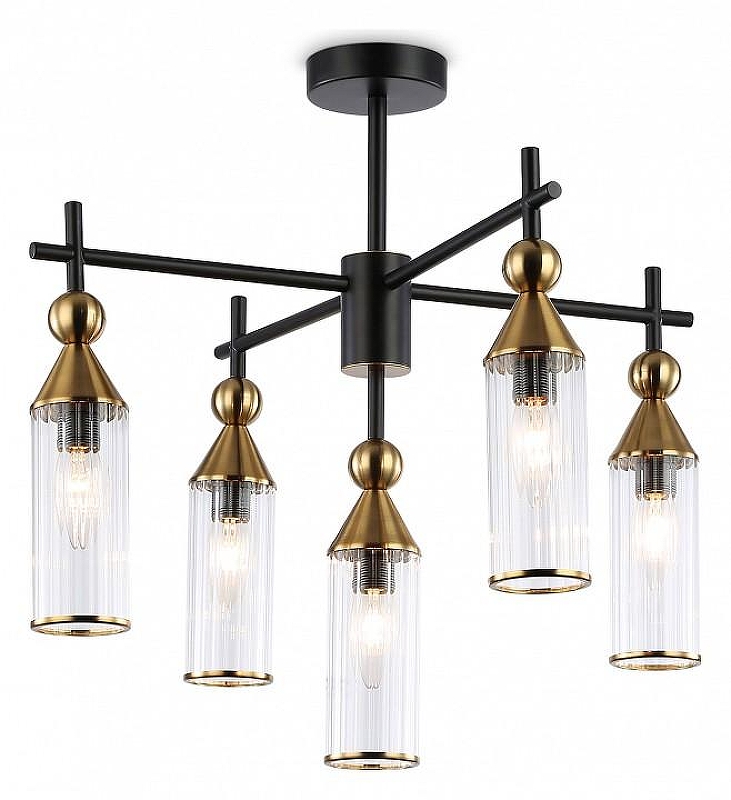 Люстра на штанге Ambrella Light LH LH55256 цвет плафона/подвески Прозрачный, цвет арматуры Латунь, Черный
