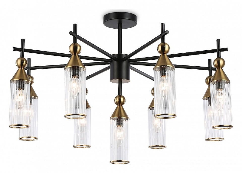 Люстра на штанге Ambrella Light LH LH55258 цвет плафона/подвески Прозрачный, цвет арматуры Латунь, Черный