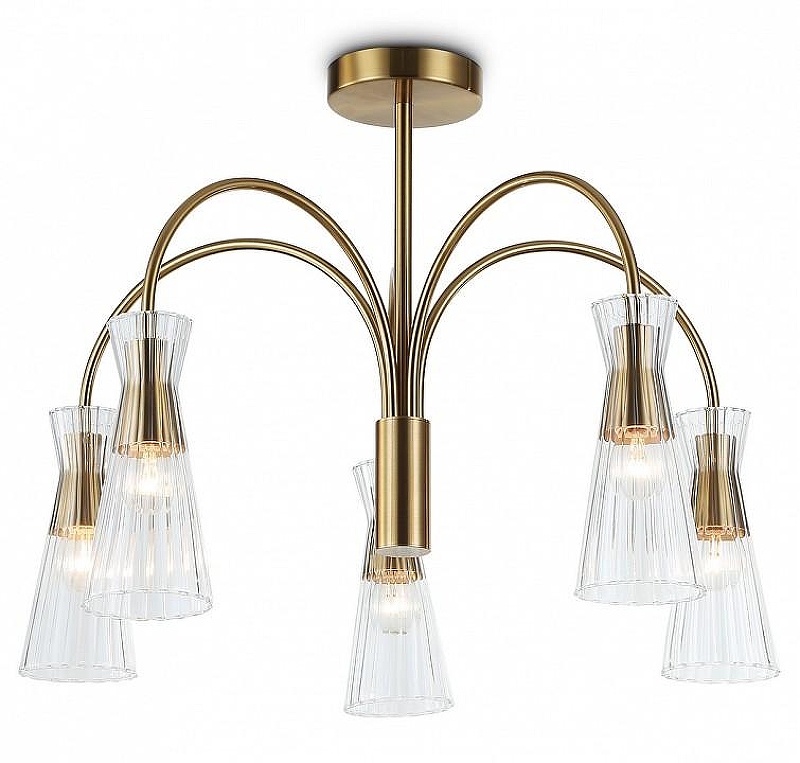 Люстра на штанге Ambrella Light LH LH55701 цвет плафона/подвески Прозрачный, цвет арматуры Латунь