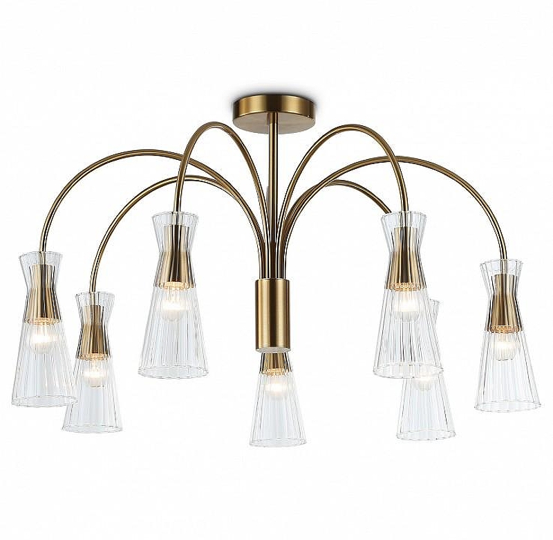 Люстра на штанге Ambrella Light LH LH55703 цвет плафона/подвески Прозрачный, цвет арматуры Латунь