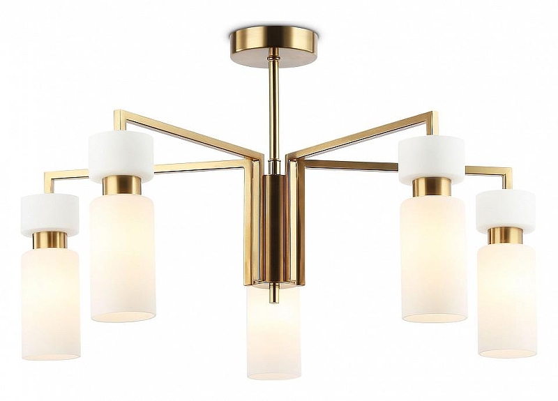Люстра на штанге Ambrella Light LH LH56124 цвет плафона/подвески Белый, цвет арматуры Латунь
