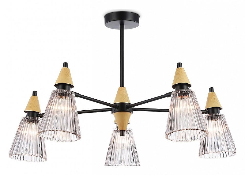 Люстра на штанге Ambrella Light LH LH58114 цвет плафона/подвески Коричневый, Светло-серый, цвет арматуры Черный