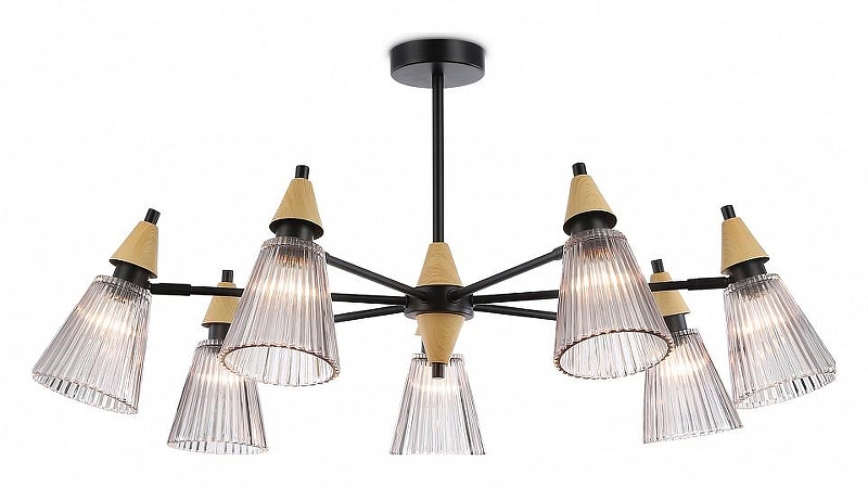 Люстра на штанге Ambrella Light LH LH58116 цвет плафона/подвески Коричневый, Светло-серый, цвет арматуры Черный