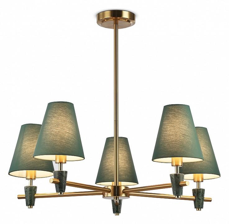 Люстра на штанге Ambrella Light LH LH75051 цвет плафона/подвески Зеленый, цвет арматуры Латунь