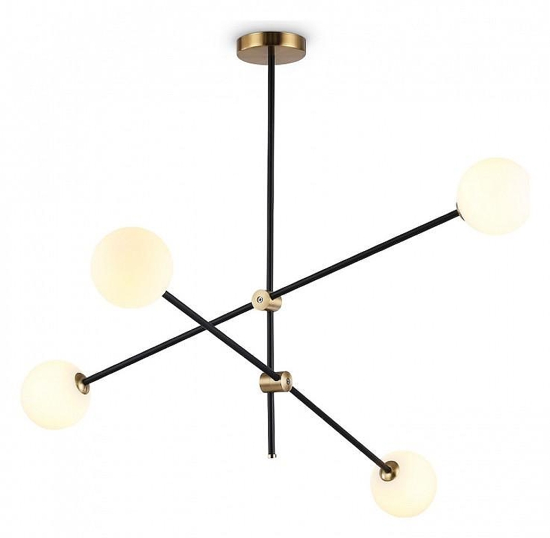 Люстра на штанге Ambrella Light TR TR2507 цвет плафона/подвески Белый, цвет арматуры Латунь, Черный
