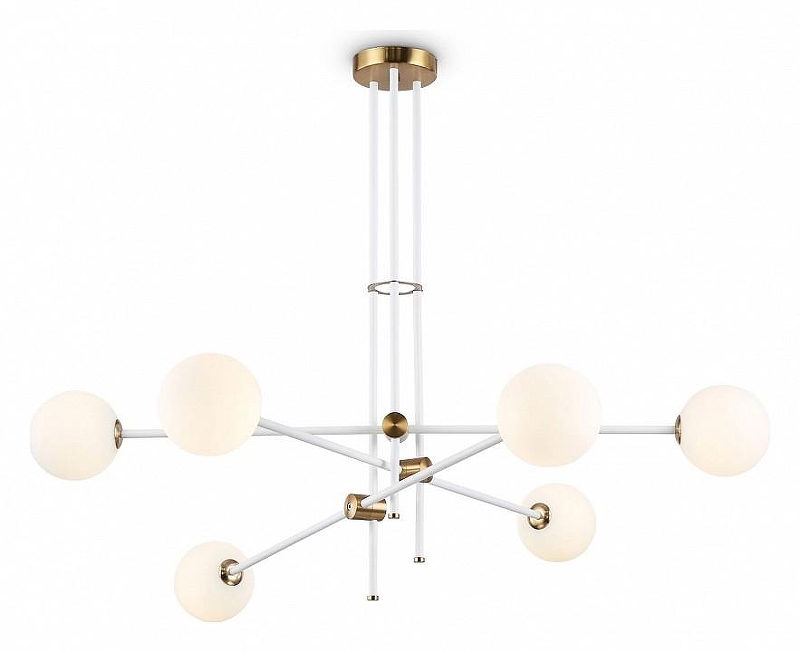 Люстра на штанге Ambrella Light TR TR2521 цвет плафона/подвески Белый, цвет арматуры Белый, Латунь