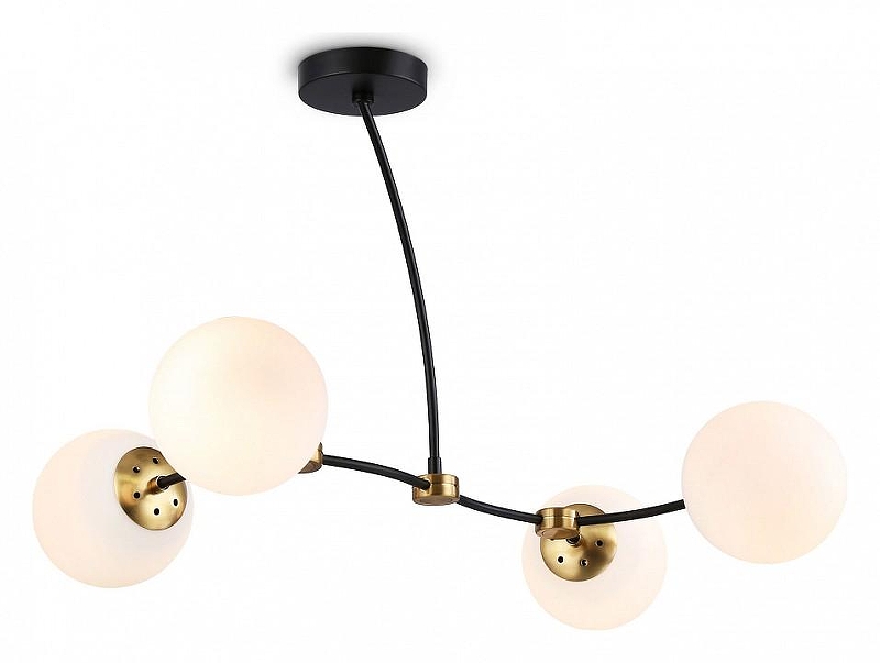 Люстра на штанге Ambrella Light TR TR2544 цвет плафона/подвески Белый, цвет арматуры Бронза, Черный