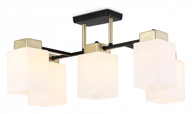 Люстра на штанге Ambrella Light TR TR303048 цвет плафона/подвески Белый, цвет арматуры Золото, Черный