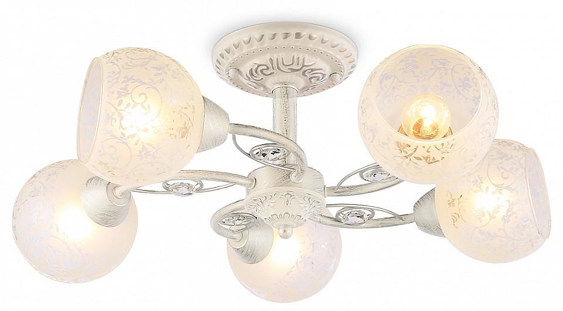 Люстра на штанге Ambrella Light TR TR3062 цвет плафона/подвески Белый, Прозрачный, цвет арматуры Белый, Серебро