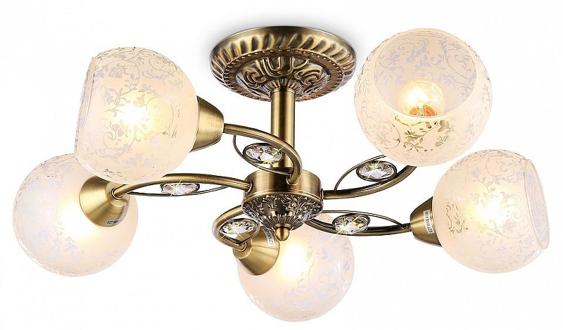 Люстра на штанге Ambrella Light TR TR3064 цвет плафона/подвески Белый, Прозрачный, цвет арматуры Бронза