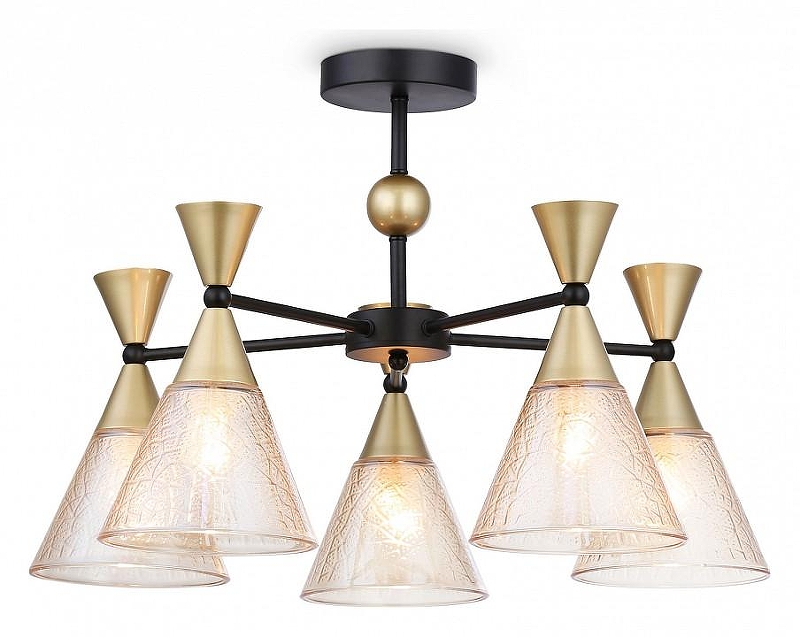 Люстра на штанге Ambrella Light TR TR3171 цвет плафона/подвески Бежевый, цвет арматуры Золото, Черный