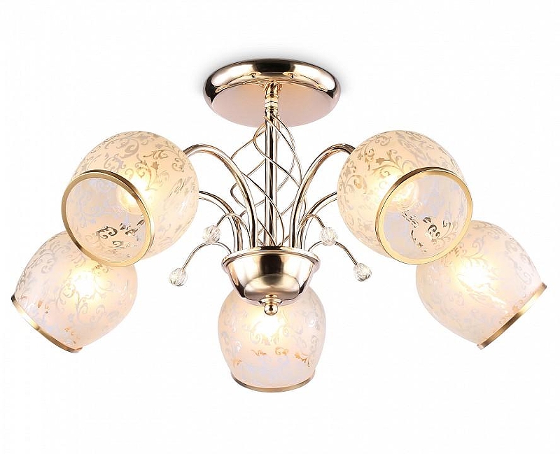 Люстра на штанге Ambrella Light TR TR3189 цвет плафона/подвески Белый, цвет арматуры Золото