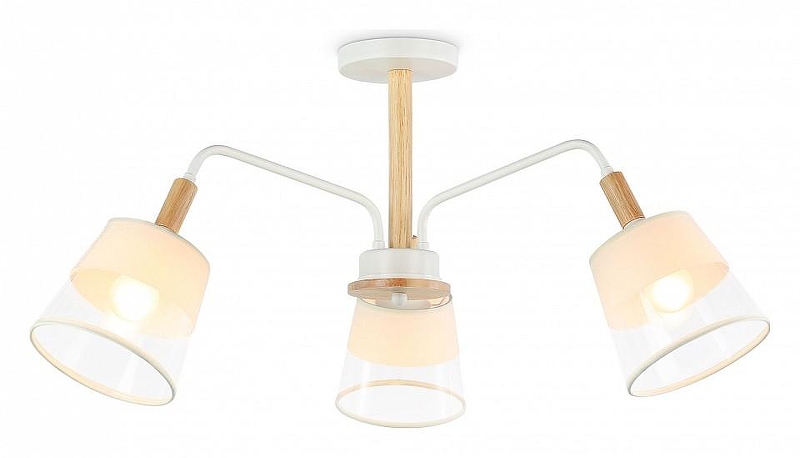 Люстра на штанге Ambrella Light TR TR4737 цвет плафона/подвески Белый, Прозрачный, цвет арматуры Белый, Коричневый