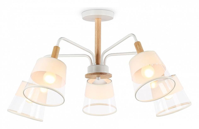 Люстра на штанге Ambrella Light TR TR4738 цвет плафона/подвески Белый, Прозрачный, цвет арматуры Белый, Коричневый