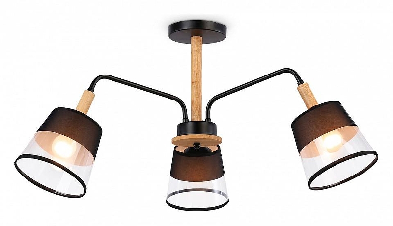Люстра на штанге Ambrella Light TR TR4740 цвет плафона/подвески Прозрачный, Хром, цвет арматуры Коричневый, Черный