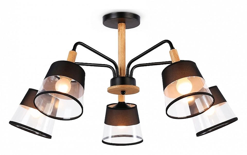 Люстра на штанге Ambrella Light TR TR4741 цвет плафона/подвески Прозрачный, Хром, цвет арматуры Коричневый, Черный
