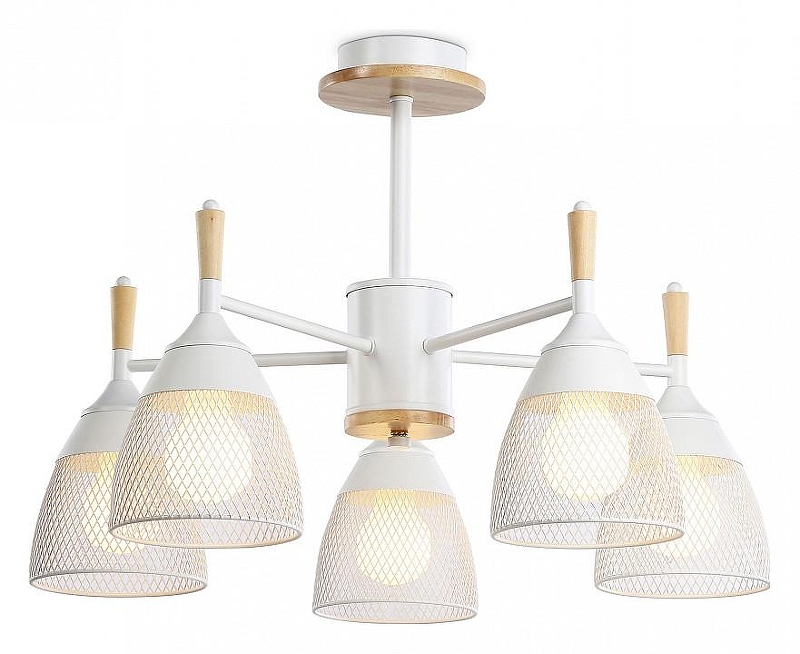 Люстра на штанге Ambrella Light TR TR8012 цвет плафона/подвески Белый, цвет арматуры Белый, Коричневый