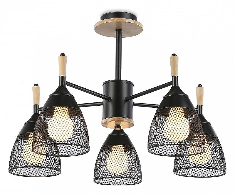 Люстра на штанге Ambrella Light TR TR8015 цвет плафона/подвески Черный, цвет арматуры Коричневый, Черный
